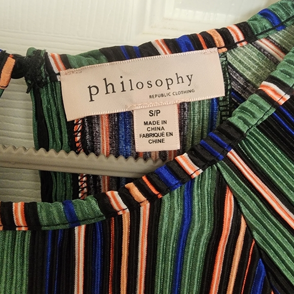Philosophy new colorful multi-stripe top S - Picture 2 of 5